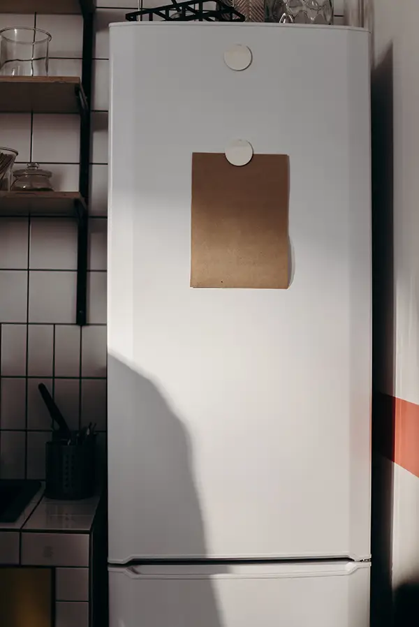 Picture of an open laptop with a typed search query of big appliances reviews